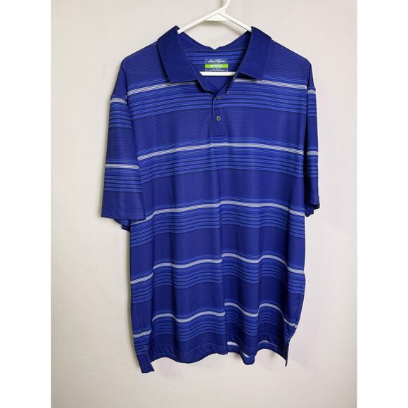 Ben Hogan Men's Performance Stripe Polo Shirt Blue XL - Picture 1 of 3